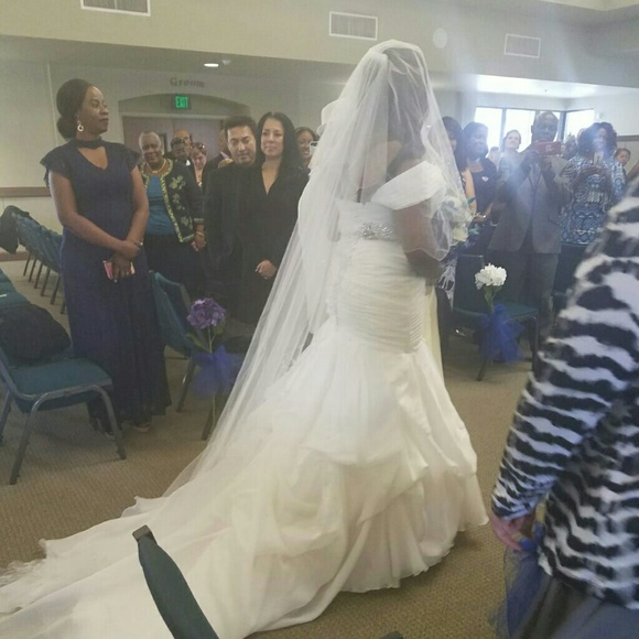 Demetrios Mermaid Wedding dress, veil & shaper - Picture 2 of 5